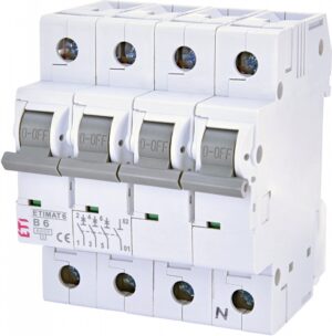 Siguranta automata 3P+N 6A, curba B, 6kA, ETIMAT 6 3p+N B6, ETI Siguranta automata 3P+N 6A, curba B, 6kA, ETIMAT 6 3p+N B6, ETI
