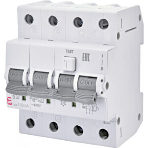 Diferential RCBO 3+N, TIP A, KZS-4M 3p+N A C6/0.1, ETI