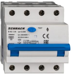 Diferential RCBO 3+N, TIP A, B40/0.03, 6kA, Schrack AMPARO
