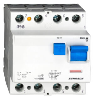Diferential RCCB 4, TIP AC,  63/0.03, BC006103--, Schrack