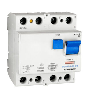 Hauptansicht neu Diferential RCCB 4, TIP A, 40/0.3, BC064130--, Schrack