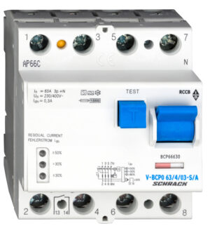 f_bcp66630-.jpg Diferential RCCB 4, TIP A, 63/0.3, BCP66630--, Schrack